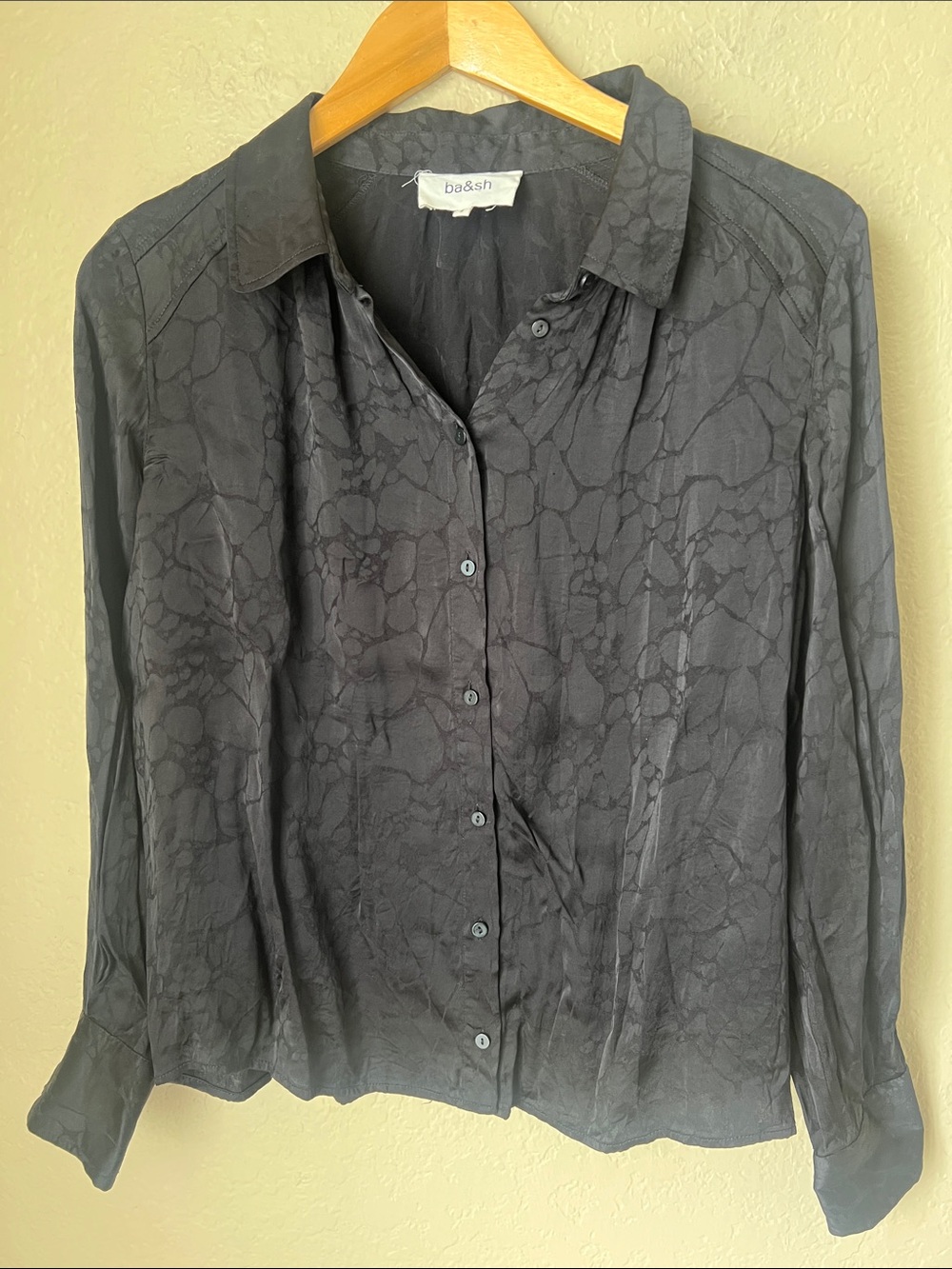 Ba&Sh Black Giraffe Pattern Button Blouse — image 2 of 8